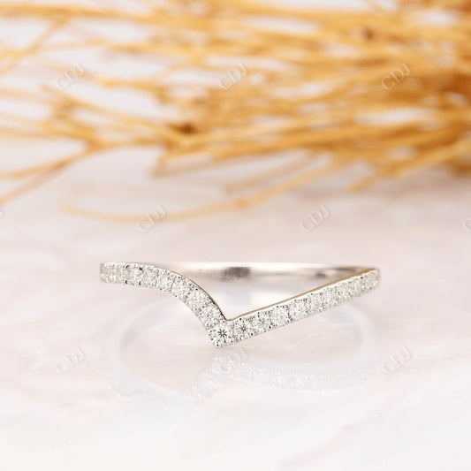 Round Cut Curved Lab Grown Diamond Wedding Band Wedding Band customdiamjewel   