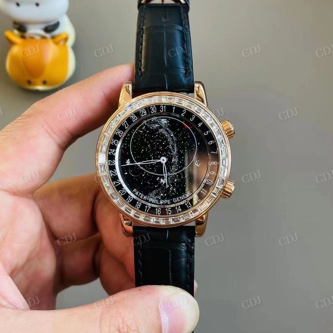 Black Belt Bugatte Diamond Moissanite Watch customdiamjewel