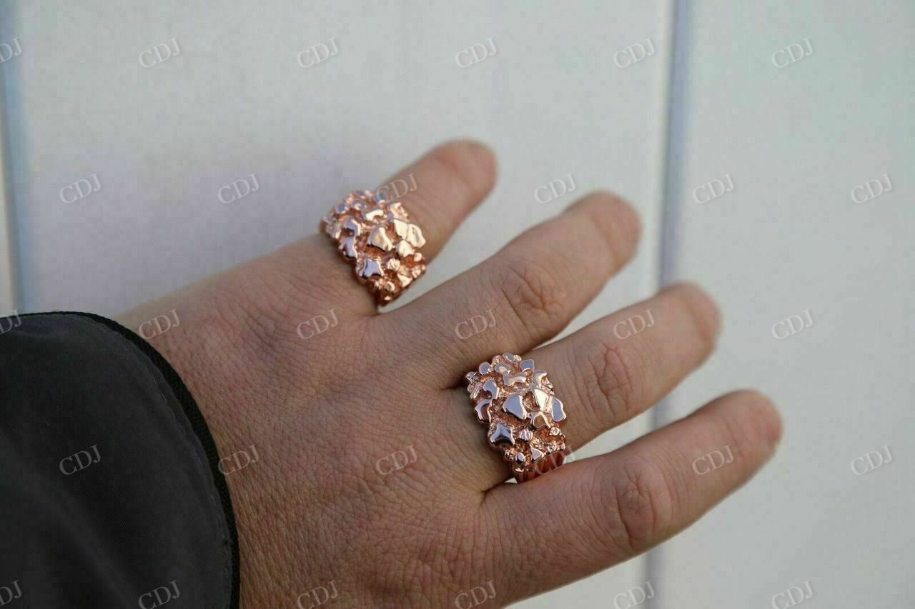 Solid Rose Gold Textured Ring For Men  customdiamjewel   