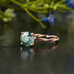 Round Green Gemstone Twisted Shank Ring