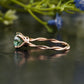 Round Green Gemstone Twisted Shank Ring