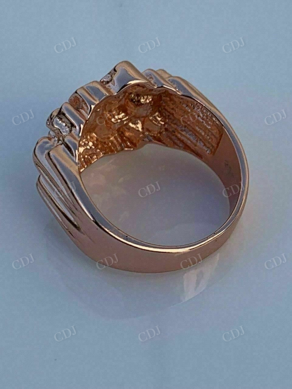 Solid Rose Gold Textured Ring For Men  customdiamjewel   