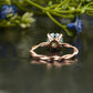 Round Green Gemstone Twisted Shank Ring