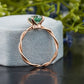 Round Green Gemstone Twisted Shank Ring