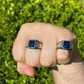Blue Sapphire Designer Ring For Men  customdiamjewel   