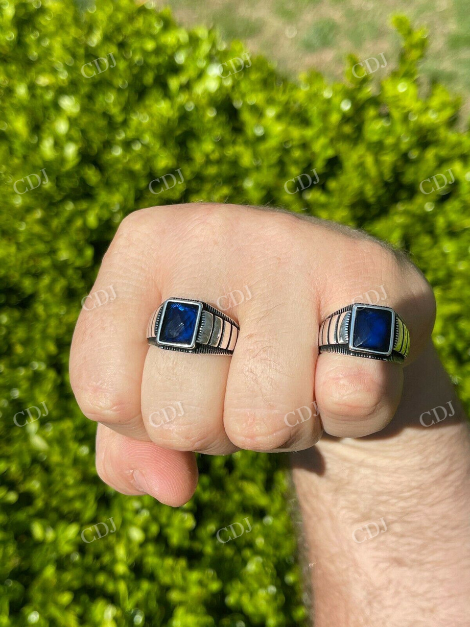 Blue Sapphire Designer Ring For Men  customdiamjewel   