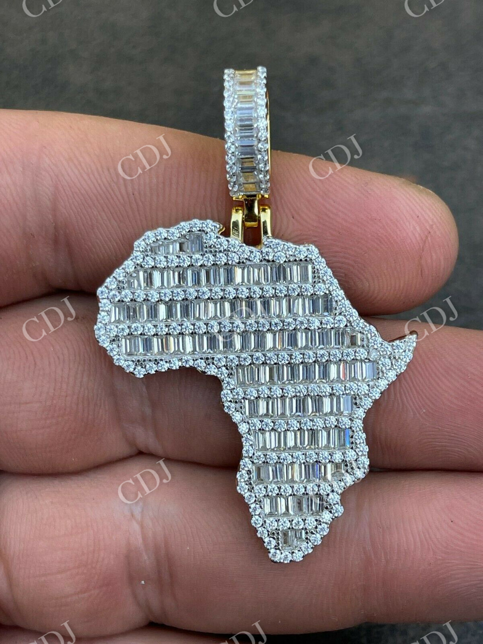 Hip Hop Africa Map Shape Pendant  customdiamjewel   