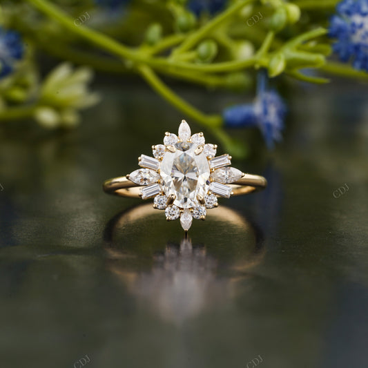 Moissanite Diamond Floral Statement Ring