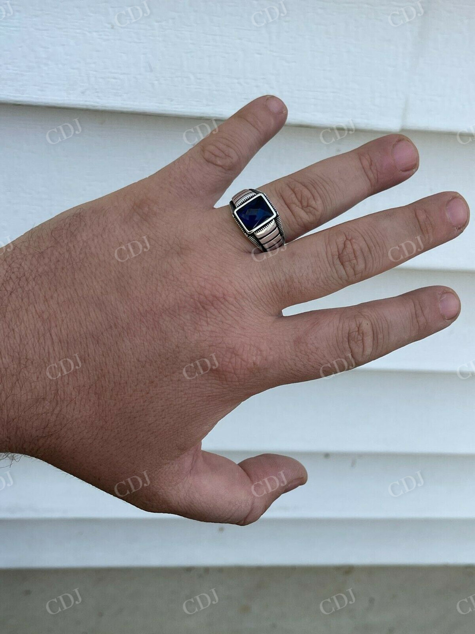 Blue Sapphire Designer Ring For Men  customdiamjewel   