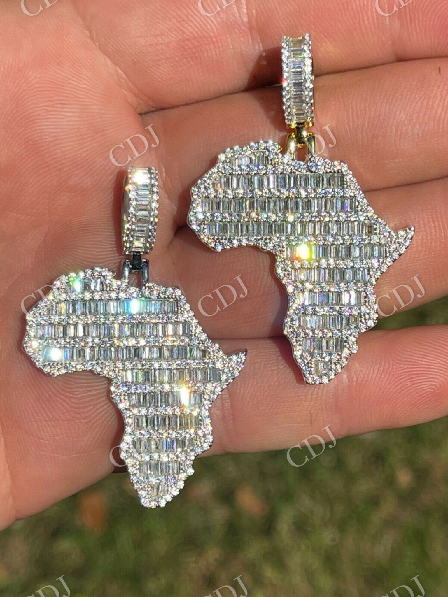 Hip Hop Africa Map Shape Pendant  customdiamjewel   