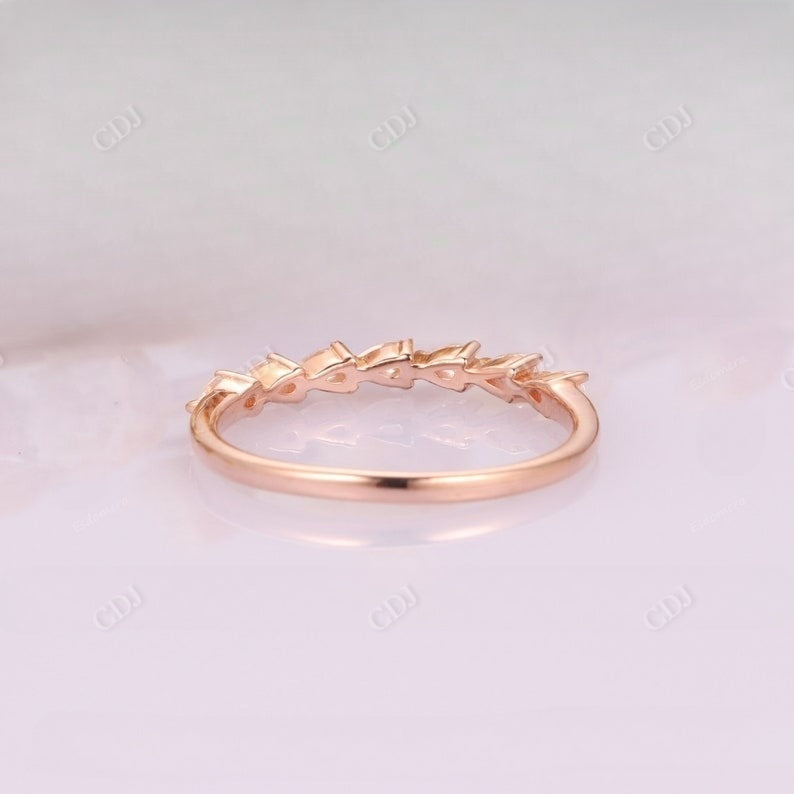 0.42CT Pear Cut Real Diamond Art Deco Wedding Band  customdiamjewel   