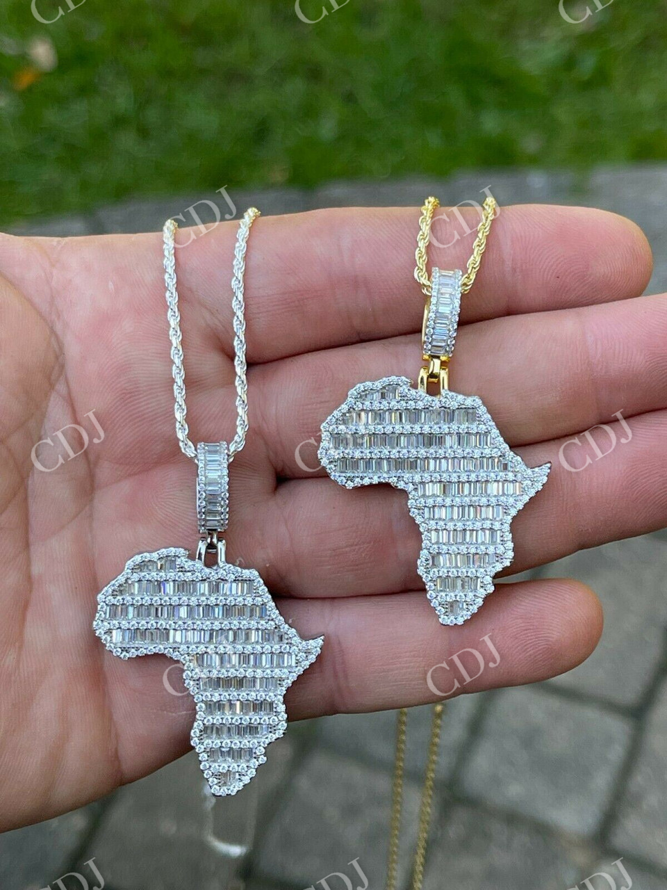 Hip Hop Africa Map Shape Pendant  customdiamjewel   