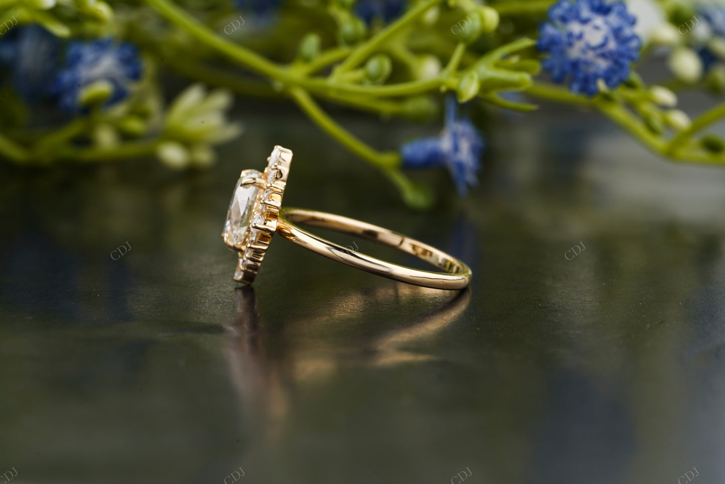 Moissanite Diamond Floral Statement Ring