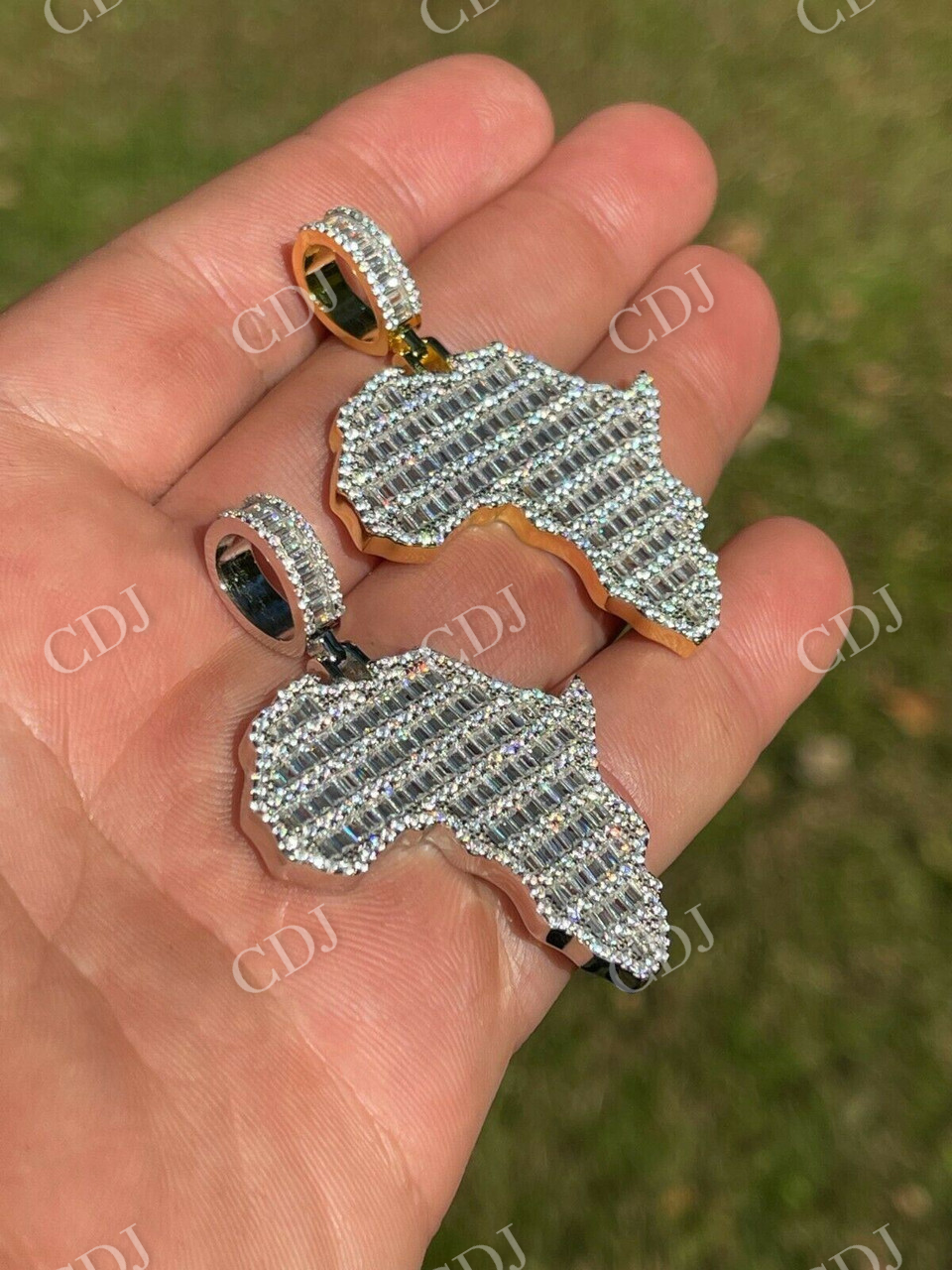 Hip Hop Africa Map Shape Pendant  customdiamjewel   