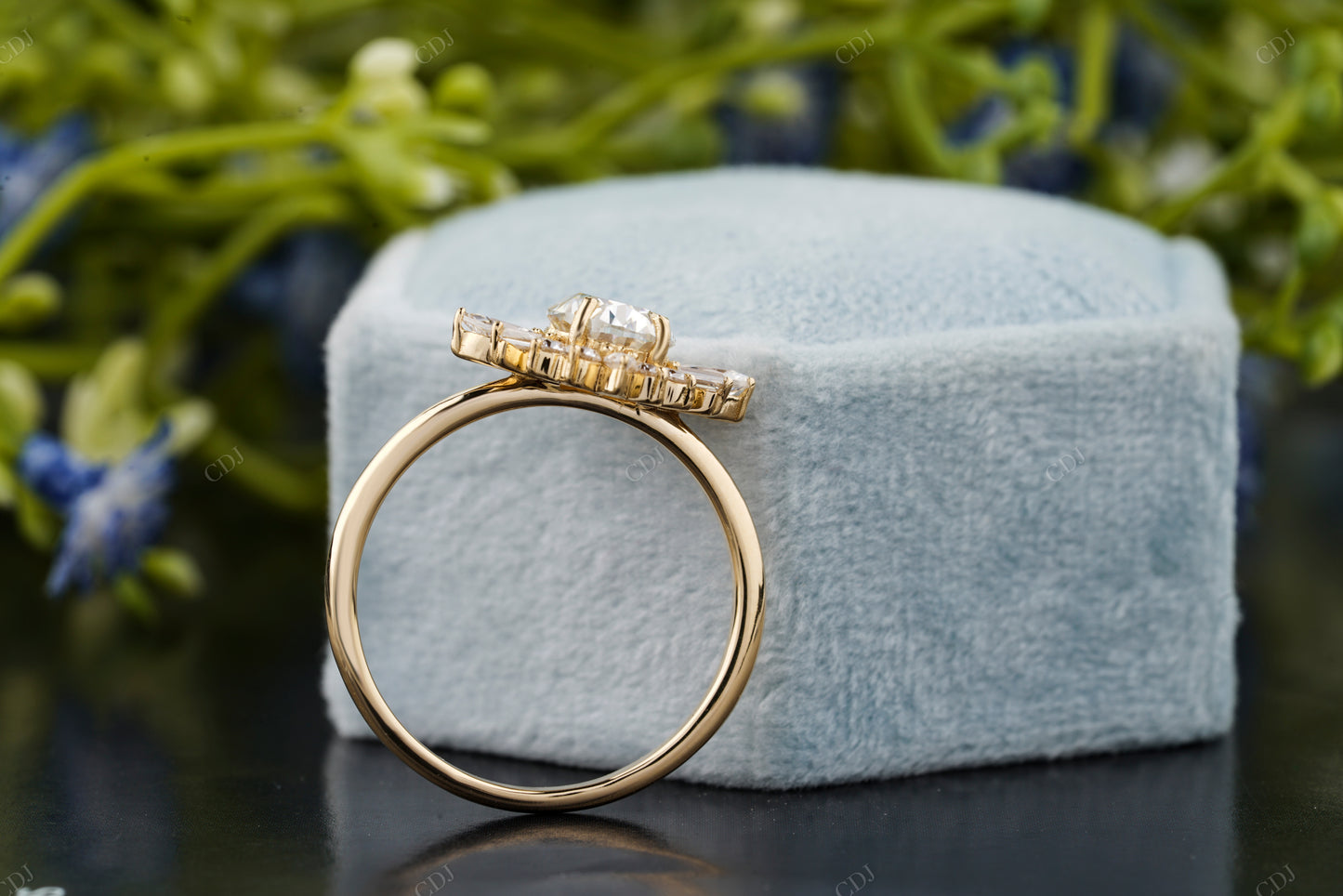 Moissanite Diamond Floral Statement Ring