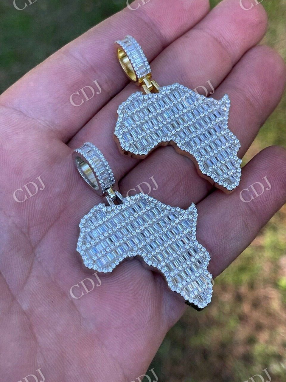 Hip Hop Africa Map Shape Pendant  customdiamjewel   