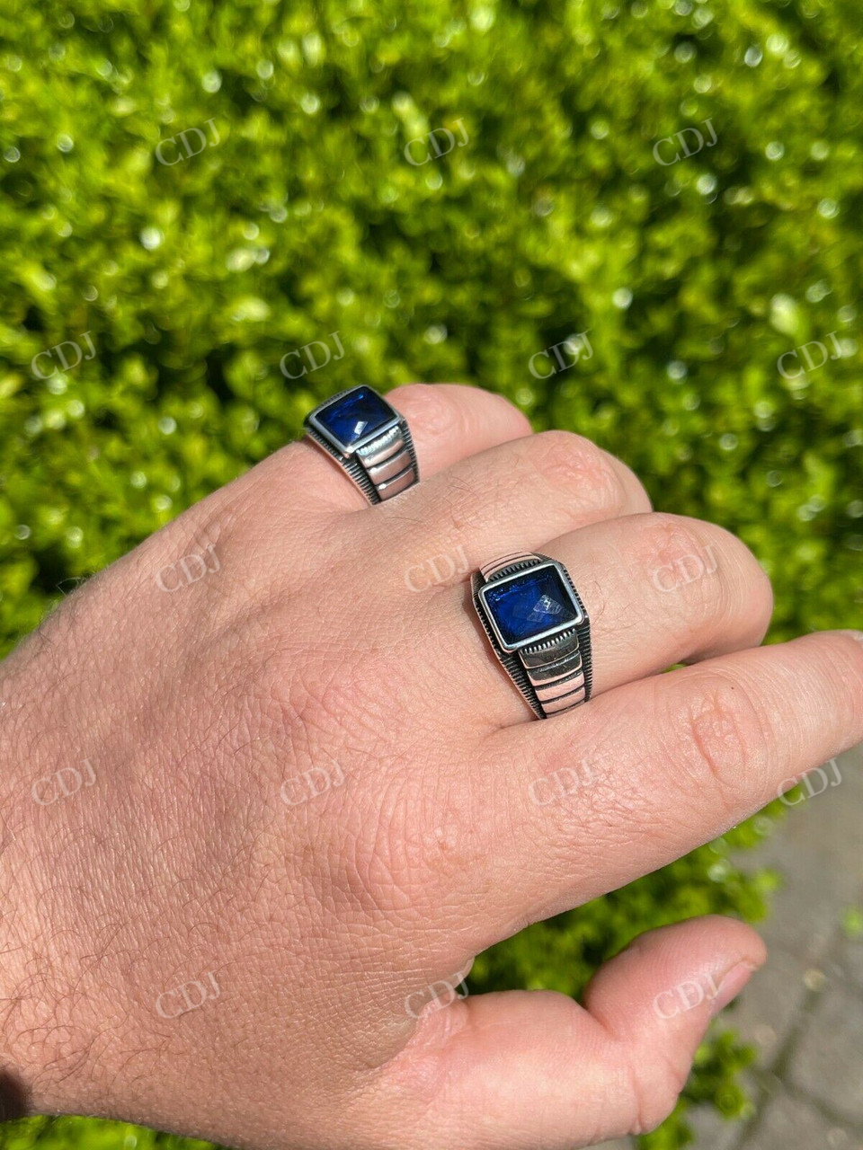 Blue Sapphire Designer Ring For Men  customdiamjewel   