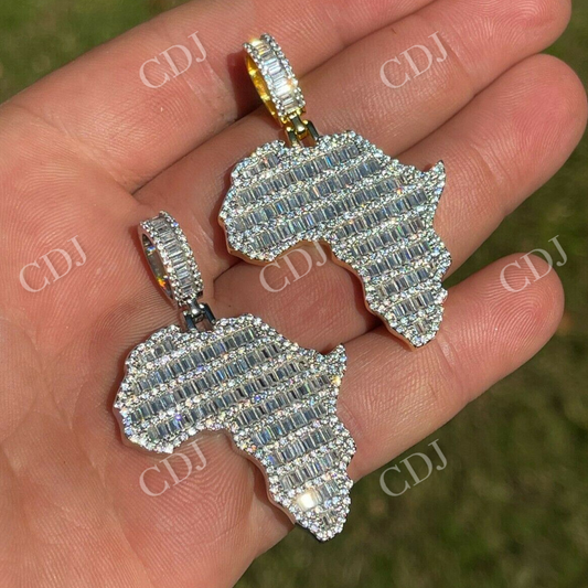 Hip Hop Africa Map Shape Pendant  customdiamjewel   