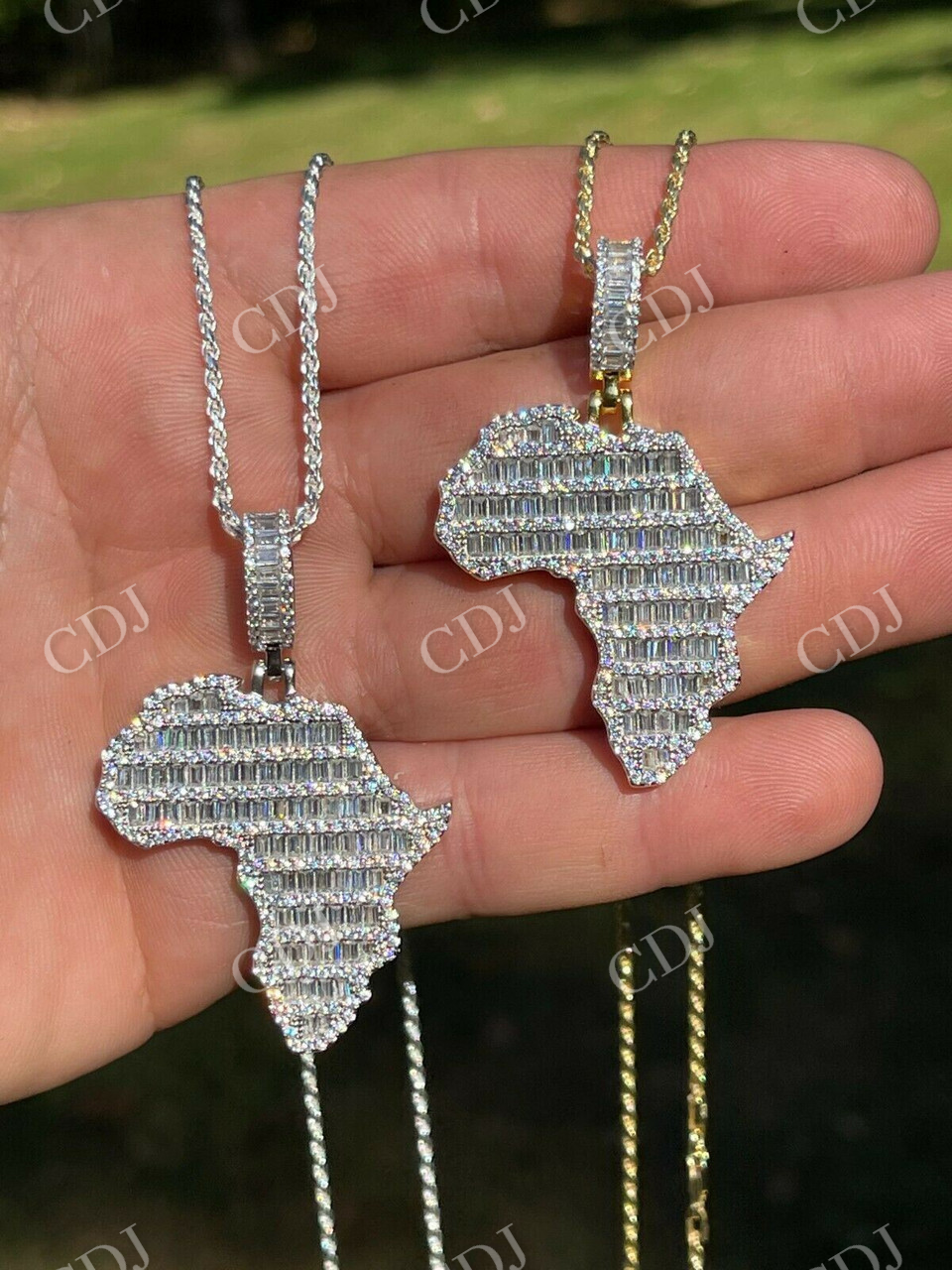 Hip Hop Africa Map Shape Pendant  customdiamjewel   