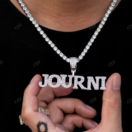 VVS Moissanite Diamond Personalized Letter Hip Hop Pendant hip hop jewelry CustomDiamJewel