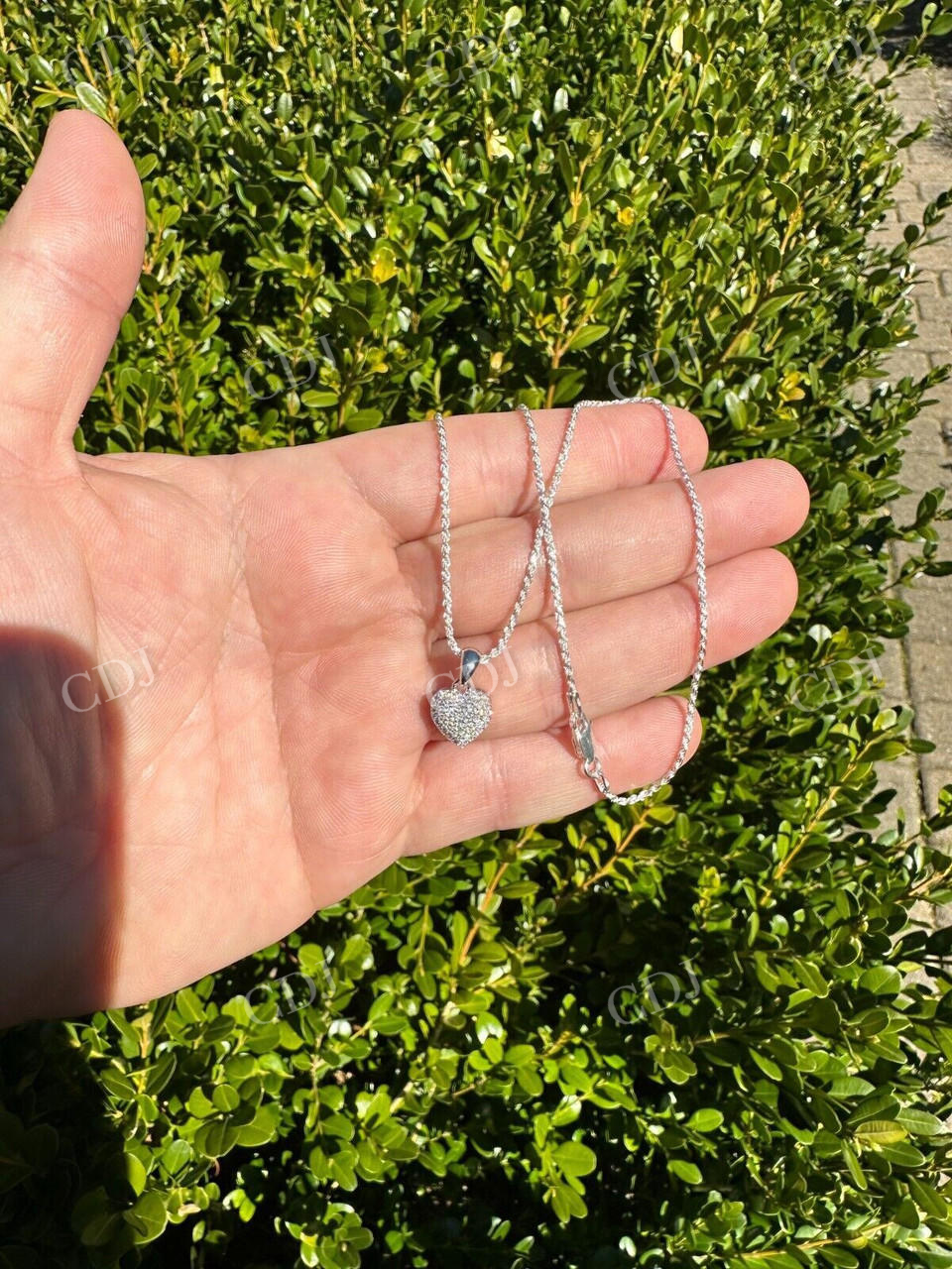 Charm Heart Shape Diamond Pendant  customdiamjewel   