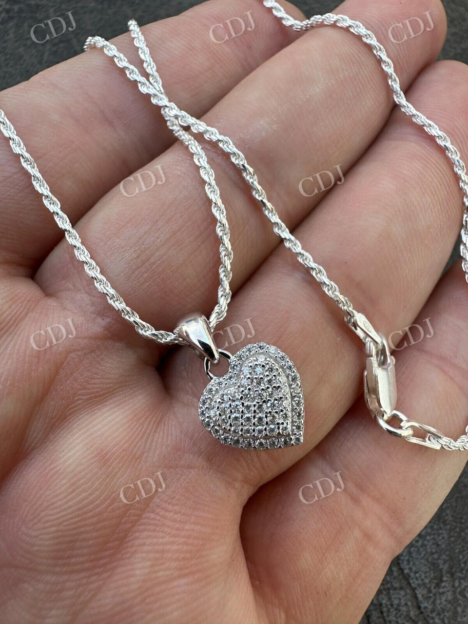 Charm Heart Shape Diamond Pendant  customdiamjewel   