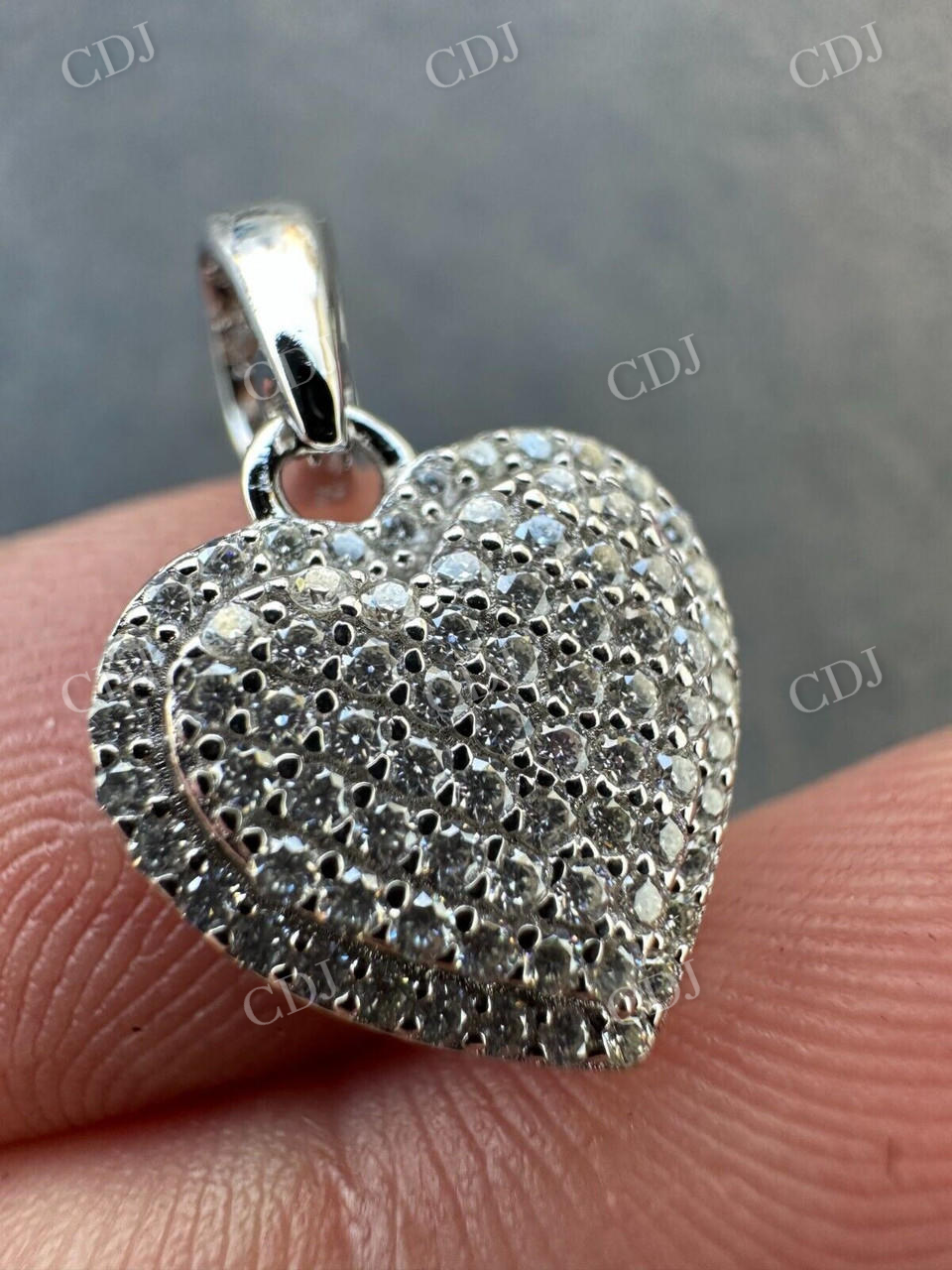 Charm Heart Shape Diamond Pendant  customdiamjewel   