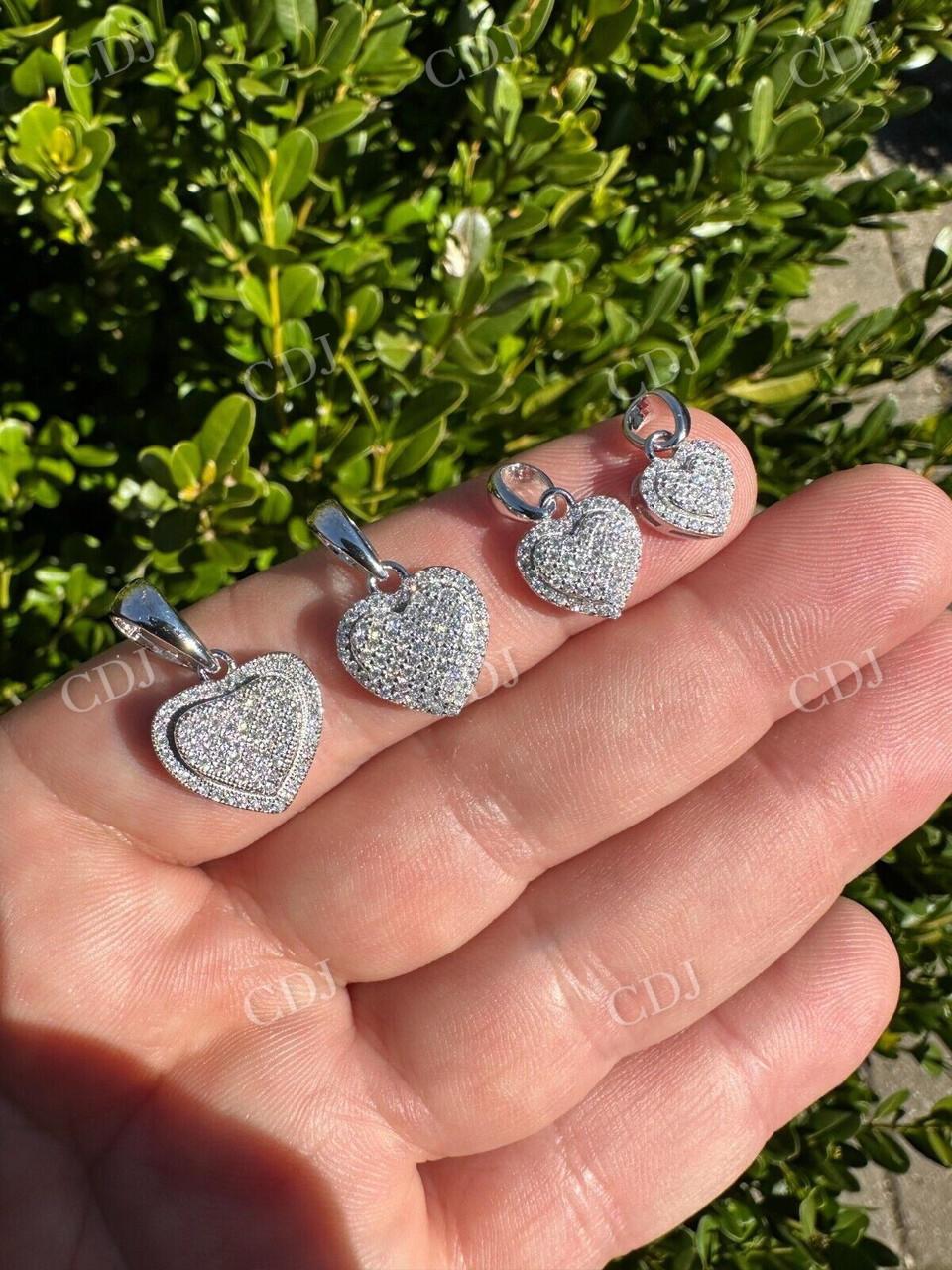 Charm Heart Shape Diamond Pendant  customdiamjewel   