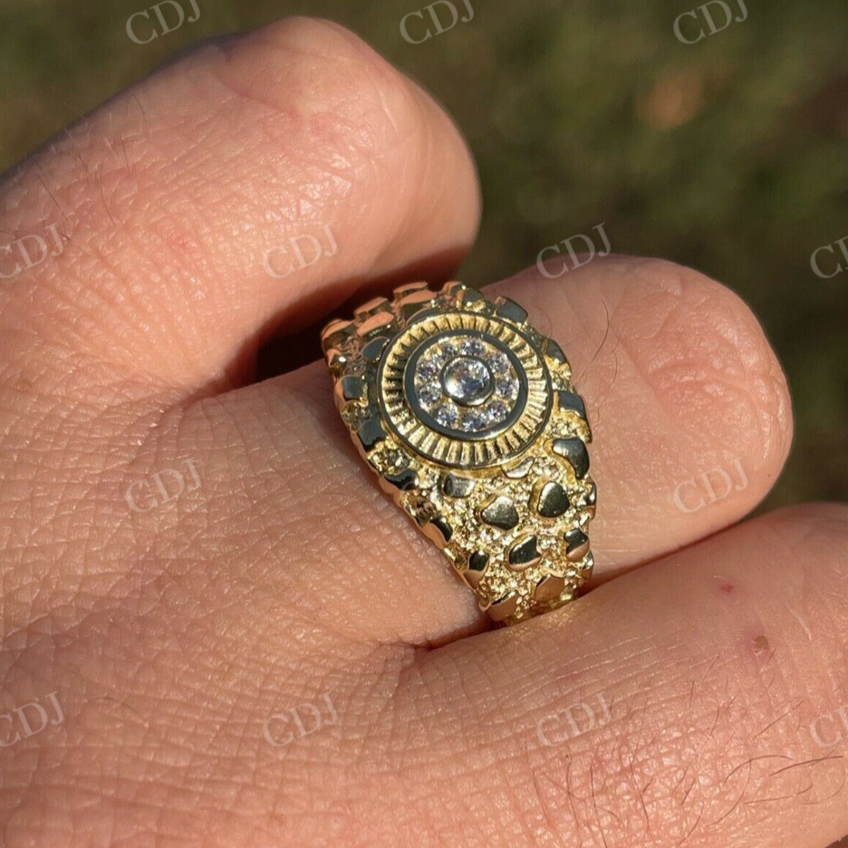 14K Solid Gold Vermeil Hip Hop Ring  customdiamjewel   