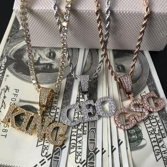 VVS Moissanite Diamond Personalized Letter Hip Hop Pendant hip hop jewelry CustomDiamJewel