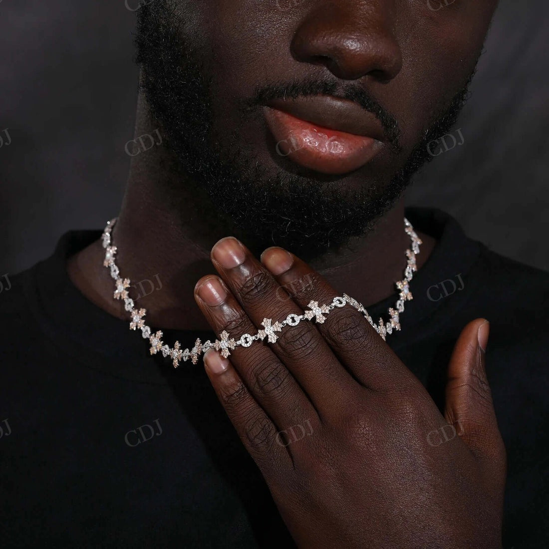 Real VVS Natural Diamond Iced Out Gothic Cross Chain hip hop jewelry CustomDiamJewel