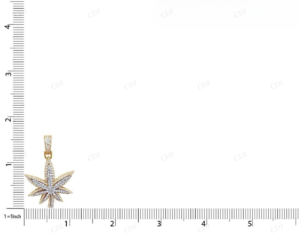 1.35 CTW Sterling Silver Moissanite Herbal Leaf Pendant CustomDiamJewel