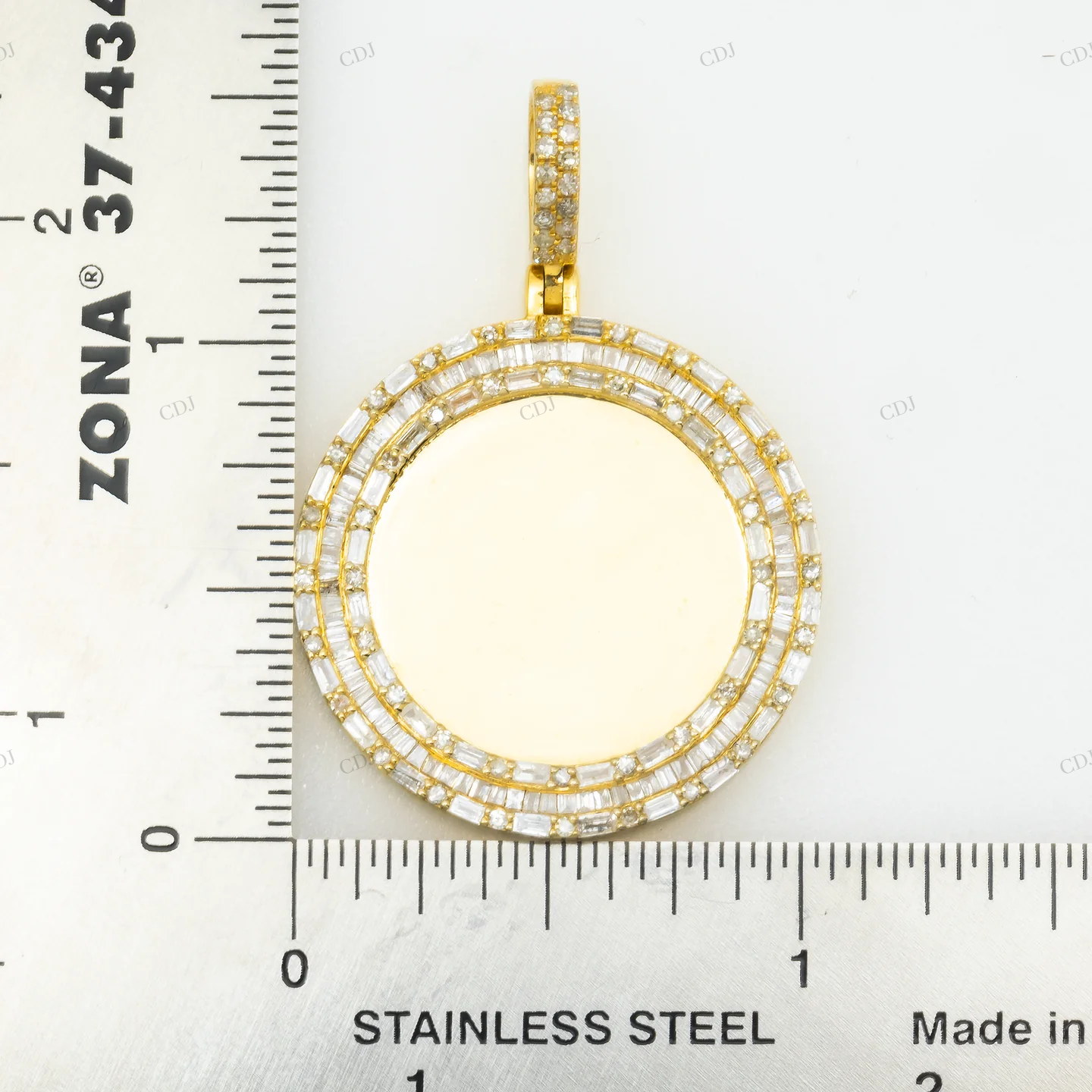 1.90 CTW Baguette And Round Diamond Circle Picture Pendant hip hop jewelry CustomDiamJewel