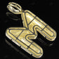 1.4" 1.10 CTW 14K Gold Real Diamond Initial M Letter Pendant CustomDiamJewel