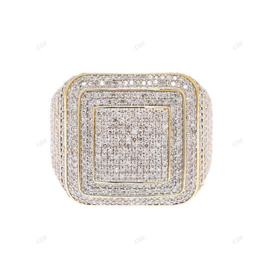 VVS Moissanite Iced Out Square Men's Ring hip hop jewelry customdiamjewel