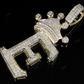Initial Letter 'E' Crown diamond Custom Pendant in 10k Solid Gold CustomDiamJewel