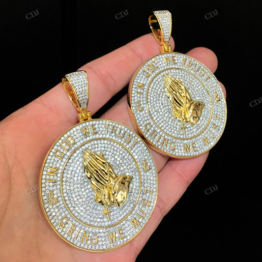 Hip Hop Iced Out Gold Plated Customized Moissanite Diamond Pendant hip hop jewelry CustomDiamJewel
