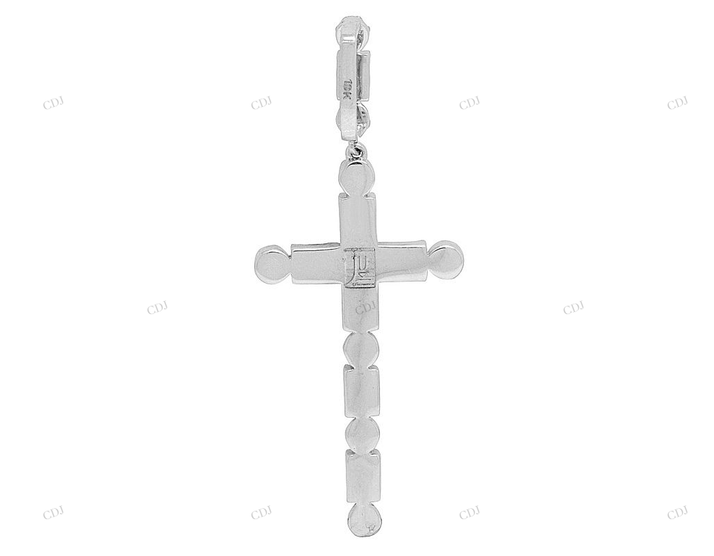 2 Inch Moissanite Flower Cross Pendant hip hop jewelry CustomDiamJewel