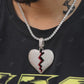 Popular Stitched Broken Heart Hip Hop Pendant hip hop jewelry CustomDiamJewel