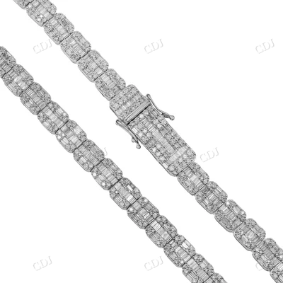 Classic Design Diamond Baguette Miami Cuban Chain hip hop jewelry CustomDiamJewel