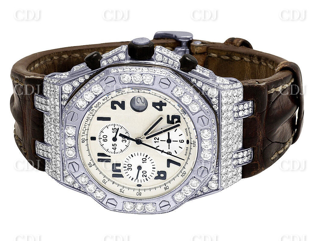 Fully Iced Out Custom Moissanite Bust Down Watch customdiamjewel