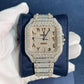 Fully Iced Out Arabic Dial Custom Moissnite Diamond Cartier Santos Watch customdiamjewel