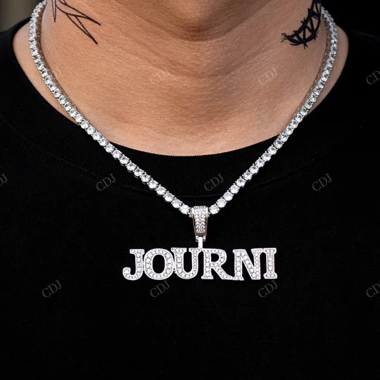 VVS Moissanite Diamond Personalized Letter Hip Hop Pendant hip hop jewelry CustomDiamJewel