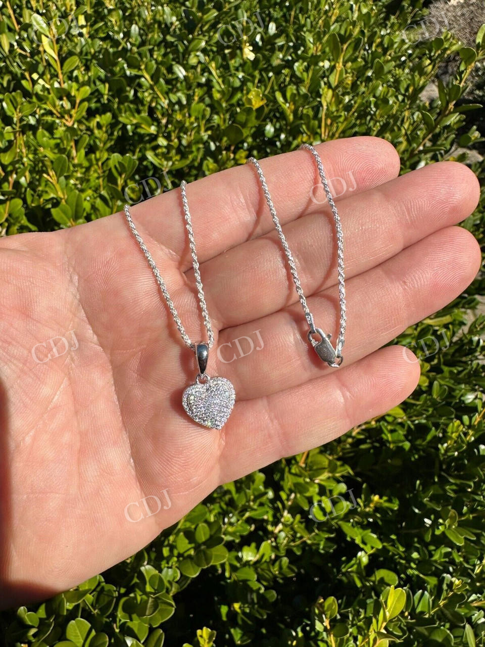 Charm Heart Shape Diamond Pendant  customdiamjewel   