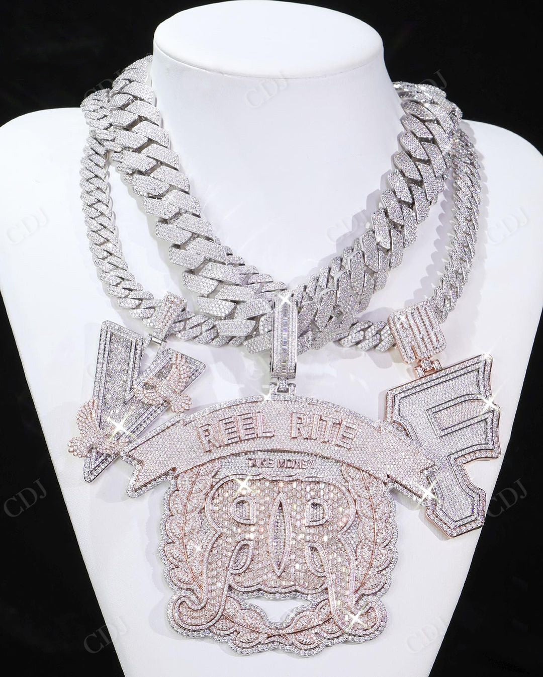 Sterling Silver Customs letter Pendant  customdiamjewel   