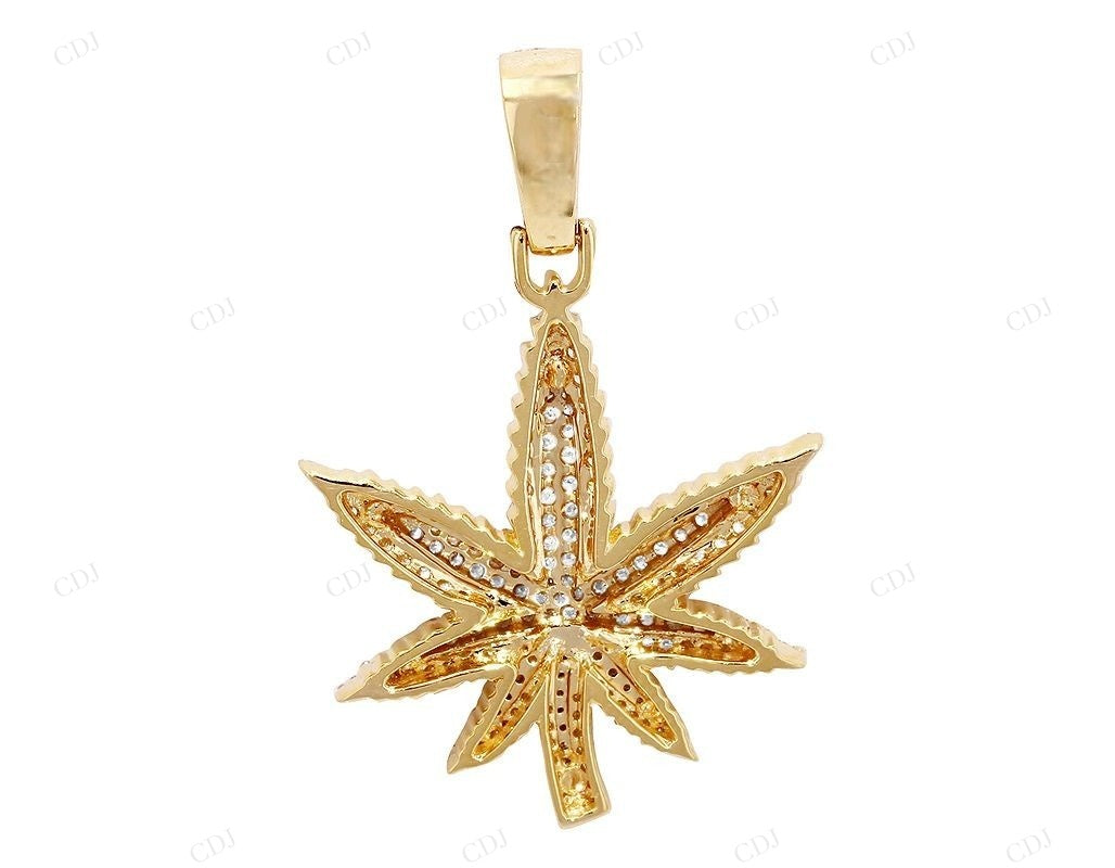 1.35 CTW Sterling Silver Moissanite Herbal Leaf Pendant CustomDiamJewel