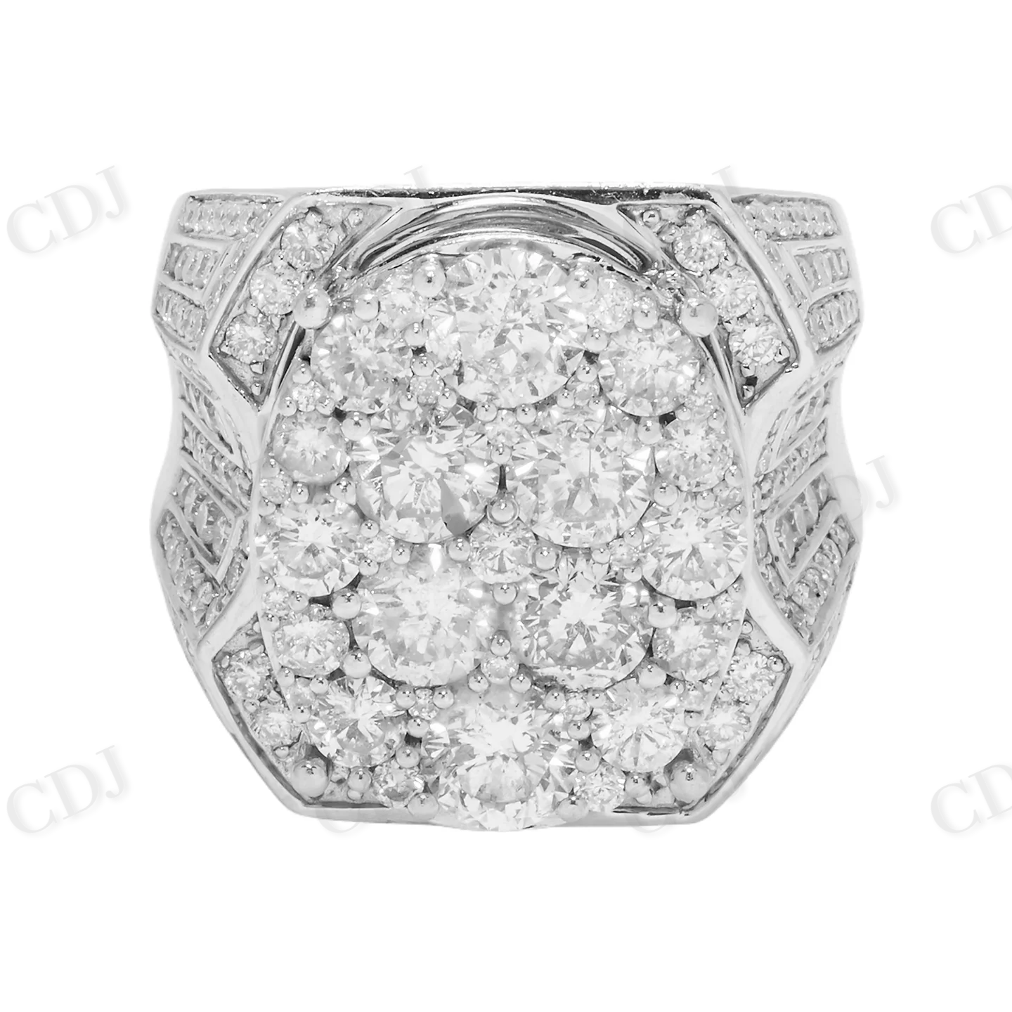 Hip Hop 7.04 CTW Cluster Diamond Statement Ring Hip Hop Ring customdiamjewel