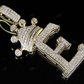 Initial Letter 'E' Crown diamond Custom Pendant in 10k Solid Gold CustomDiamJewel