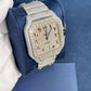 Fully Iced Out Arabic Dial Custom Moissnite Diamond Cartier Santos Watch customdiamjewel