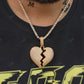 Popular Stitched Broken Heart Hip Hop Pendant hip hop jewelry CustomDiamJewel